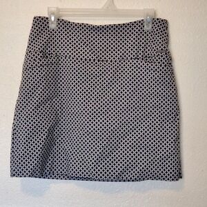 S.C. & CO. Women Black White Geometric Link Print Pull On Skort Size L Large